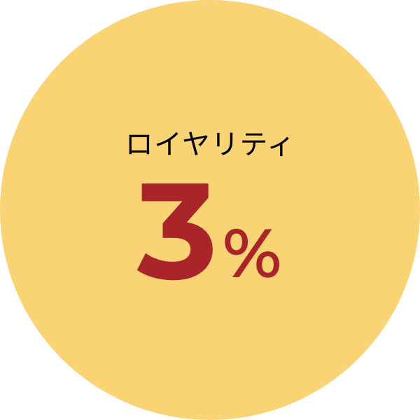 ロイヤリティ 3%